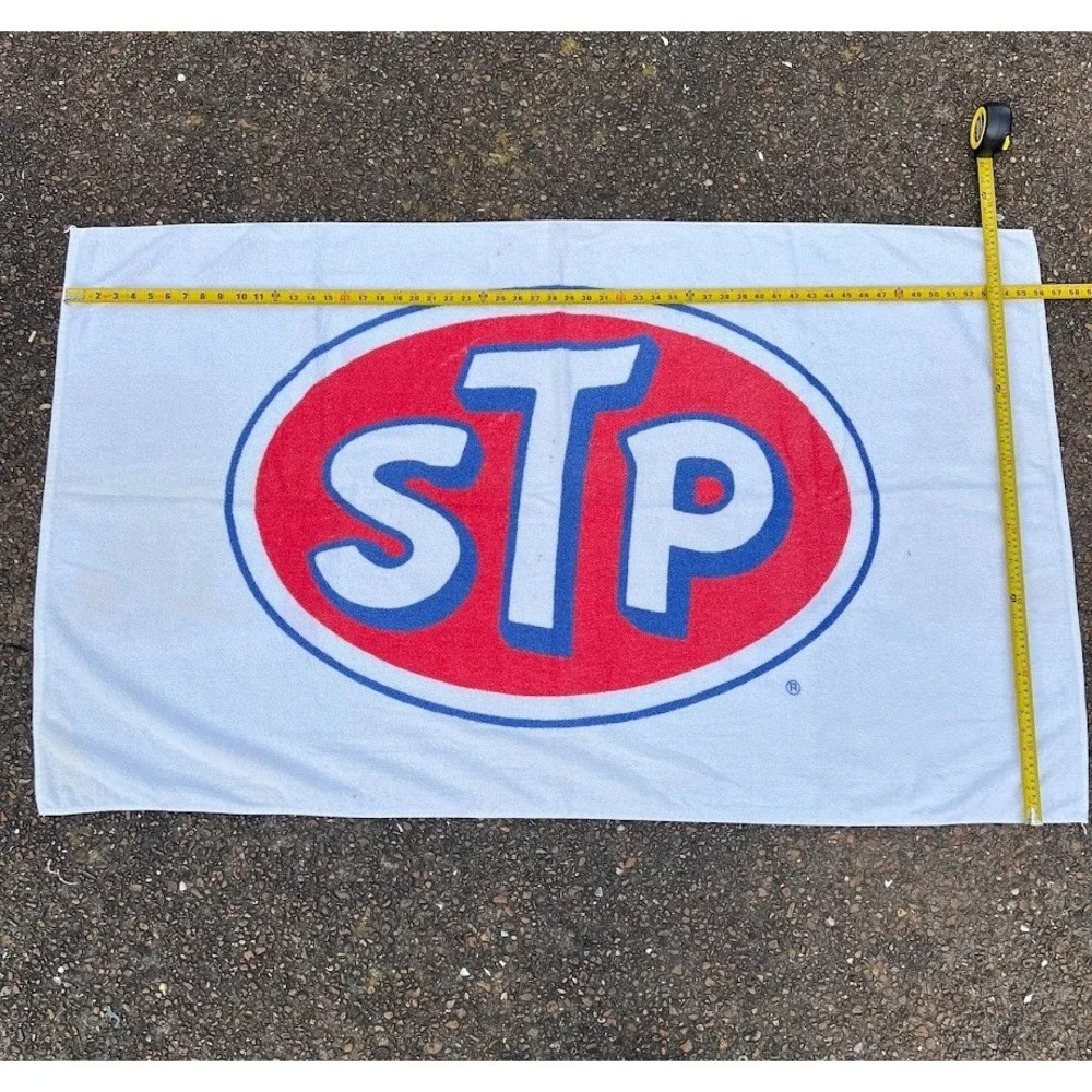 Vintage STP Racing Oil Advertisement Beach‎ Towel Cotton Made in USA